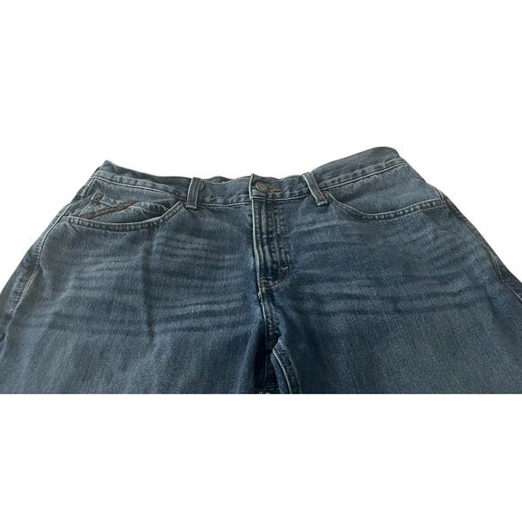 ARIAT LEGACY REBAR M5 STRAIGHT LEG & FIT HI-RISE JEANS, MENS, 35/32, DENIM BLUE - Picture 2 of 12